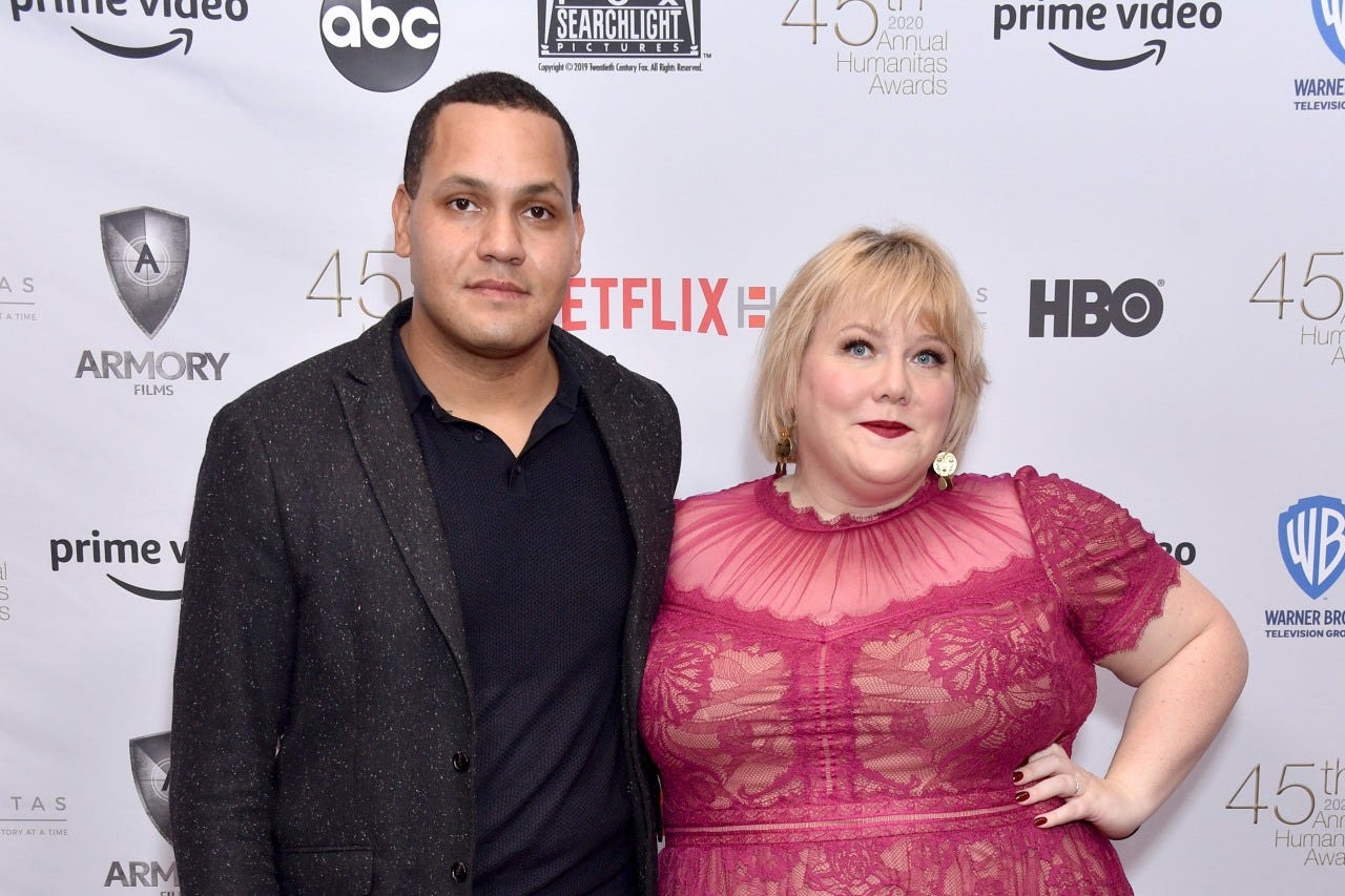 Ahamefule Oluo and Lindy West in Beverly Hills, Calif., on Jan. 24, 2020. Ahamefule Oluo and Lindy West in Beverly Hills, Calif., on Jan. 24, 2020.