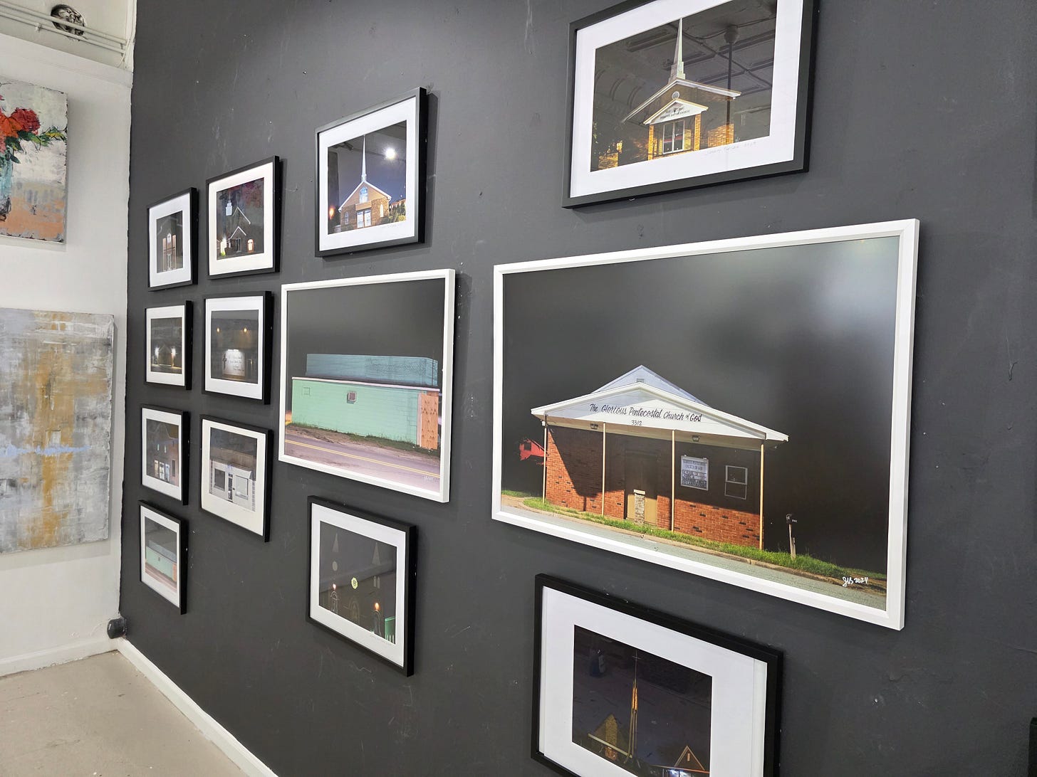 “The Churches of Tuscaloosa County, At Night” at Lorrie Lane Studio, February 2024. “The Churches of Tuscaloosa County, At Night” at Lorrie Lane Studio, February 2024.