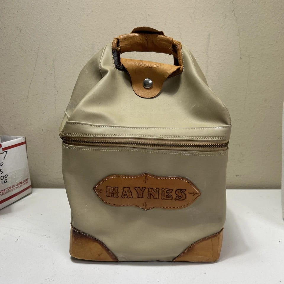 King Ranch 4 Bottle Wine Basket With Armstrong Canvas And Latigo Leather - Picture 1 of 11