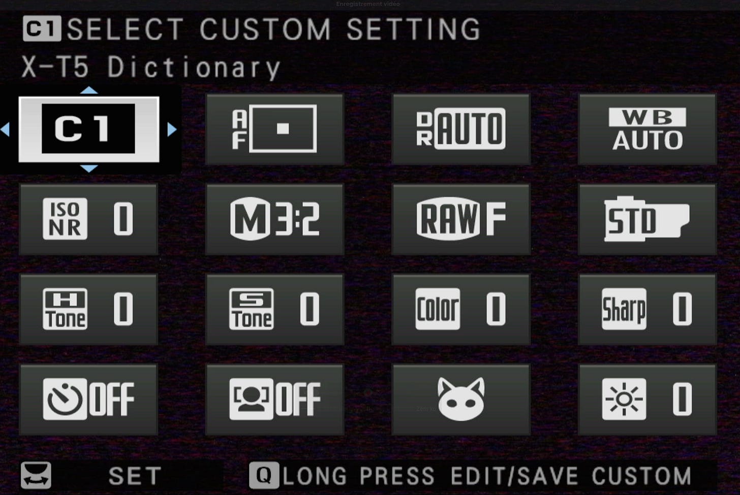 Screenshot of a Custom Setting on the Fujifilm X-T5 menu