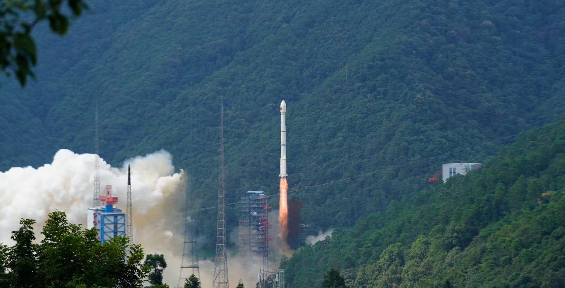 The Long March 3C/E lifting off from Launch Complex 2 at the Xichang Satellite Launch Center.