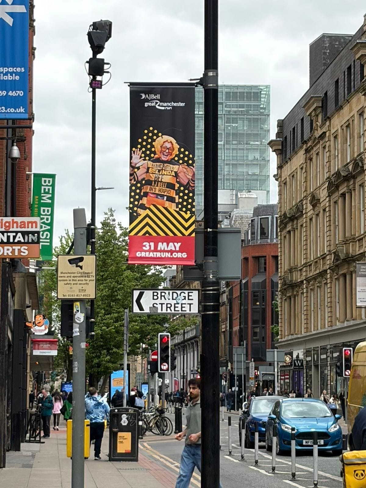 Belinda was recently featured on billboards across Manchester as the Manchester Bee