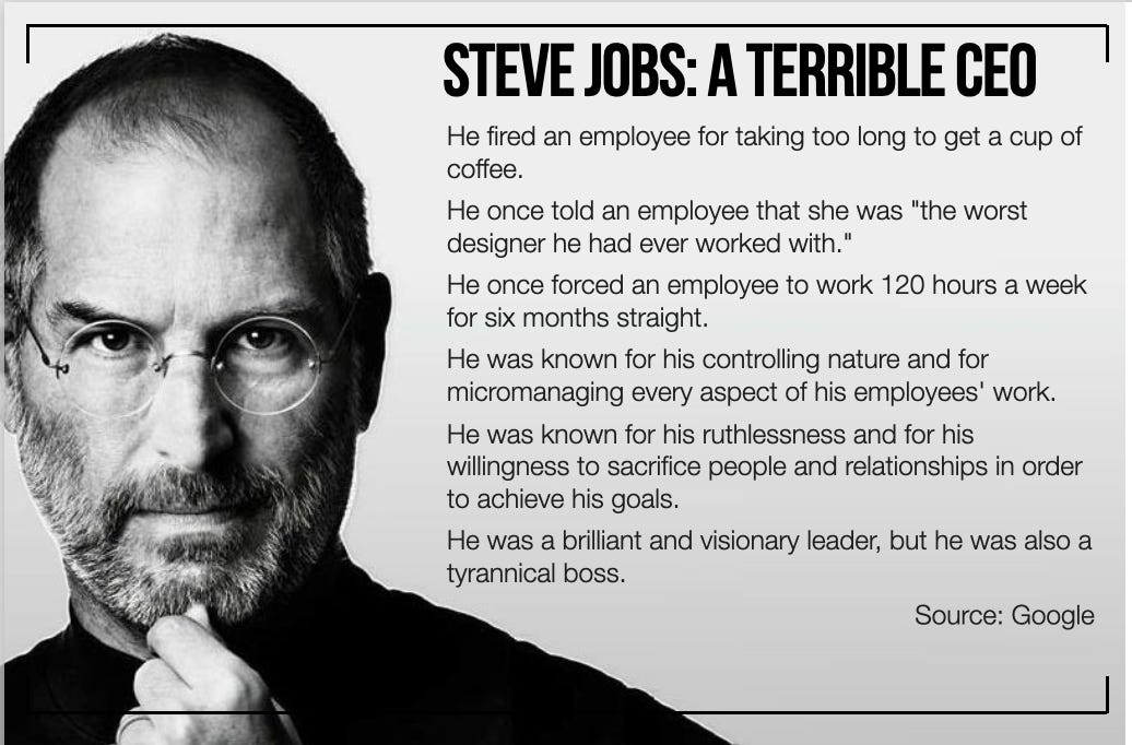 Steve Jobs was a Terrible CEO Steve Jobs was a Terrible CEO