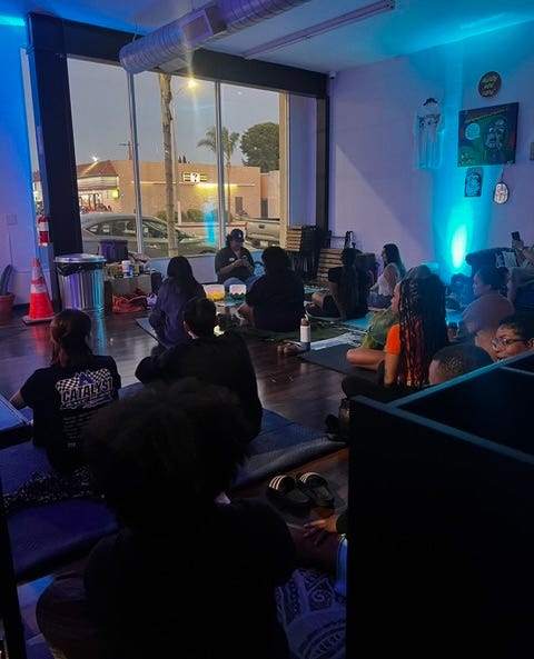 Asteroid is hosting a variety of after-dark events, including this recent sound bath evening