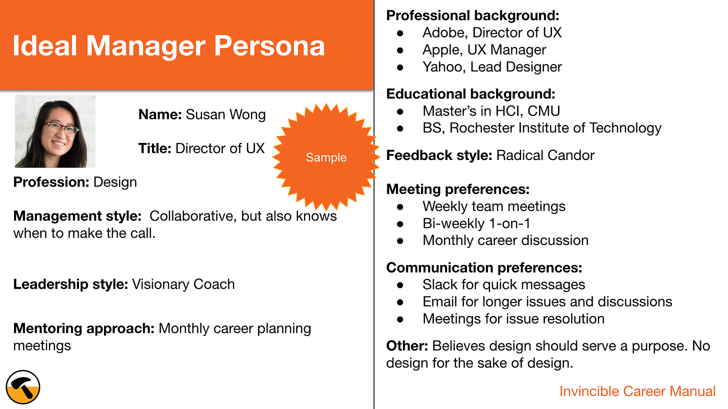 Ideal manager persona