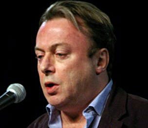 Hitchens speaking from a lectern