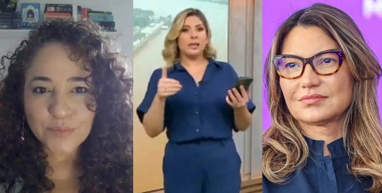 Pesquisadora Michele Prado, Daniele Lima e Janja