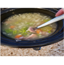 pea soup with vegetables in pot pea soup with vegetables in pot