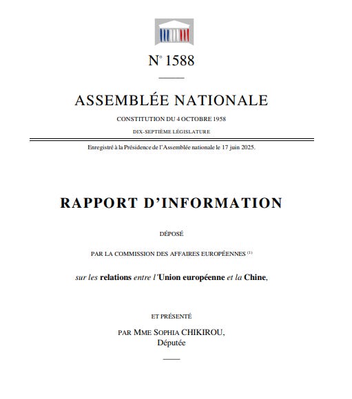 France's parliament urges Europe to partner with China