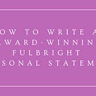 Personal Statement (Fulbright)