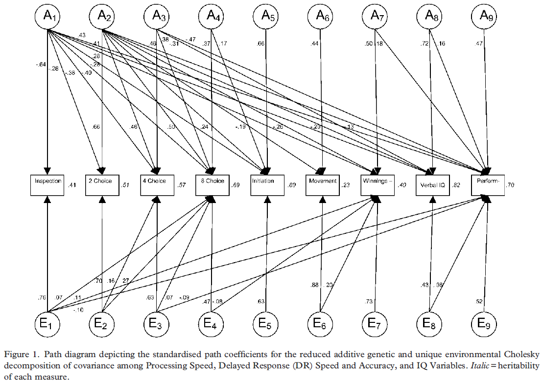 Multivariate genetic analysis of cognitive abilities in an adolescent twin sample (Luciano 2004) Figure 1
