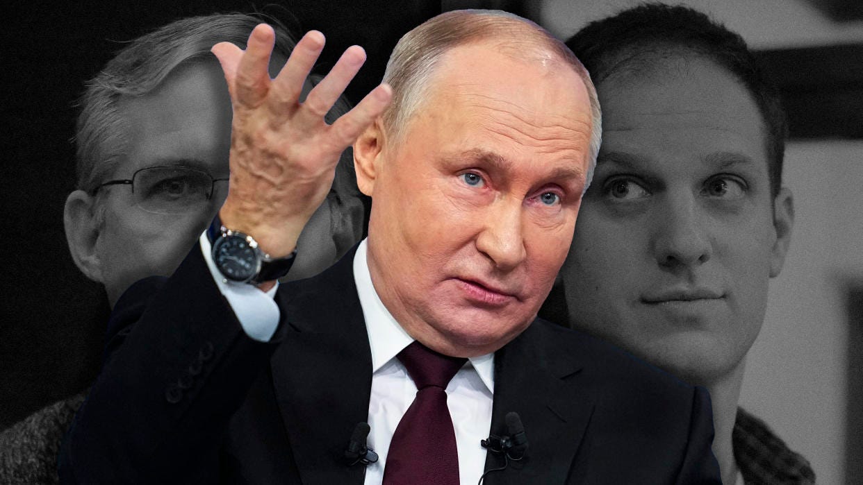 Putin tells press Russia wants to reach deal with U.S. on release of WSJ reporter Gershkovich ...