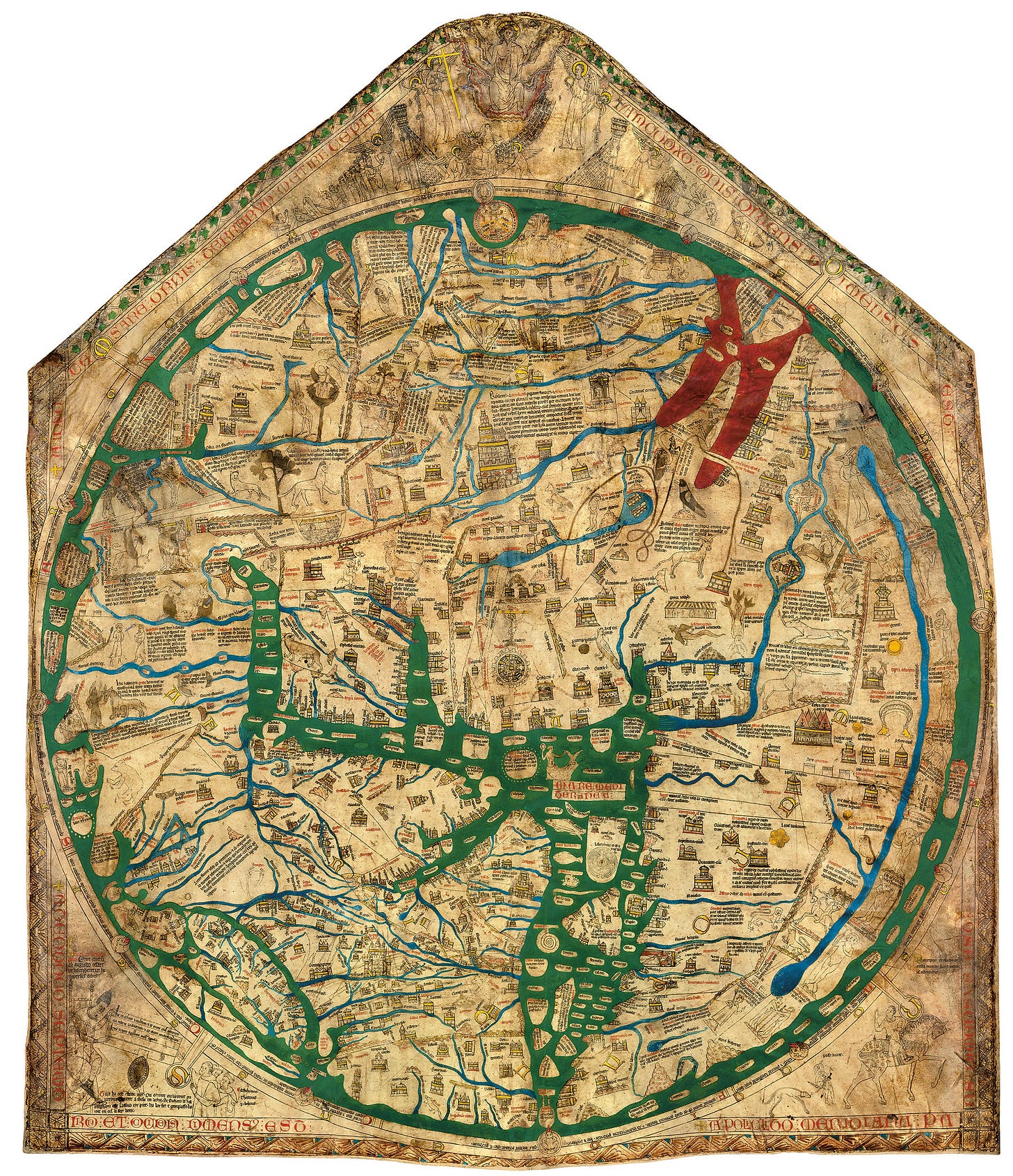 Hereford Mappa Mundi c. 1300.