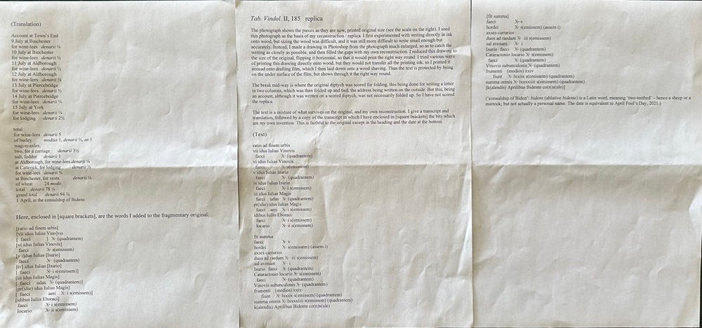 Translation of the tablet
