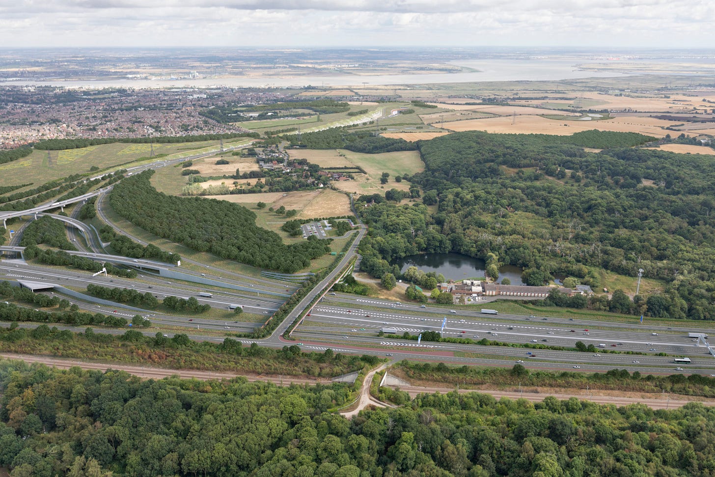 Artist impression of the Thong Lane green bridge crossing the A2