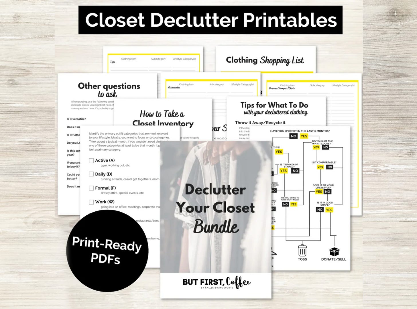 Closet Decluttering Printables - by Kallie Branciforte