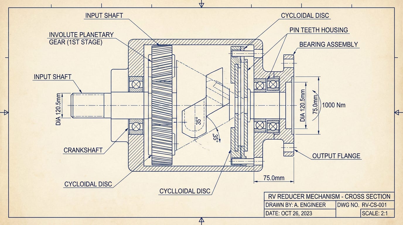 RV Reducer Cross-Sectional Structure