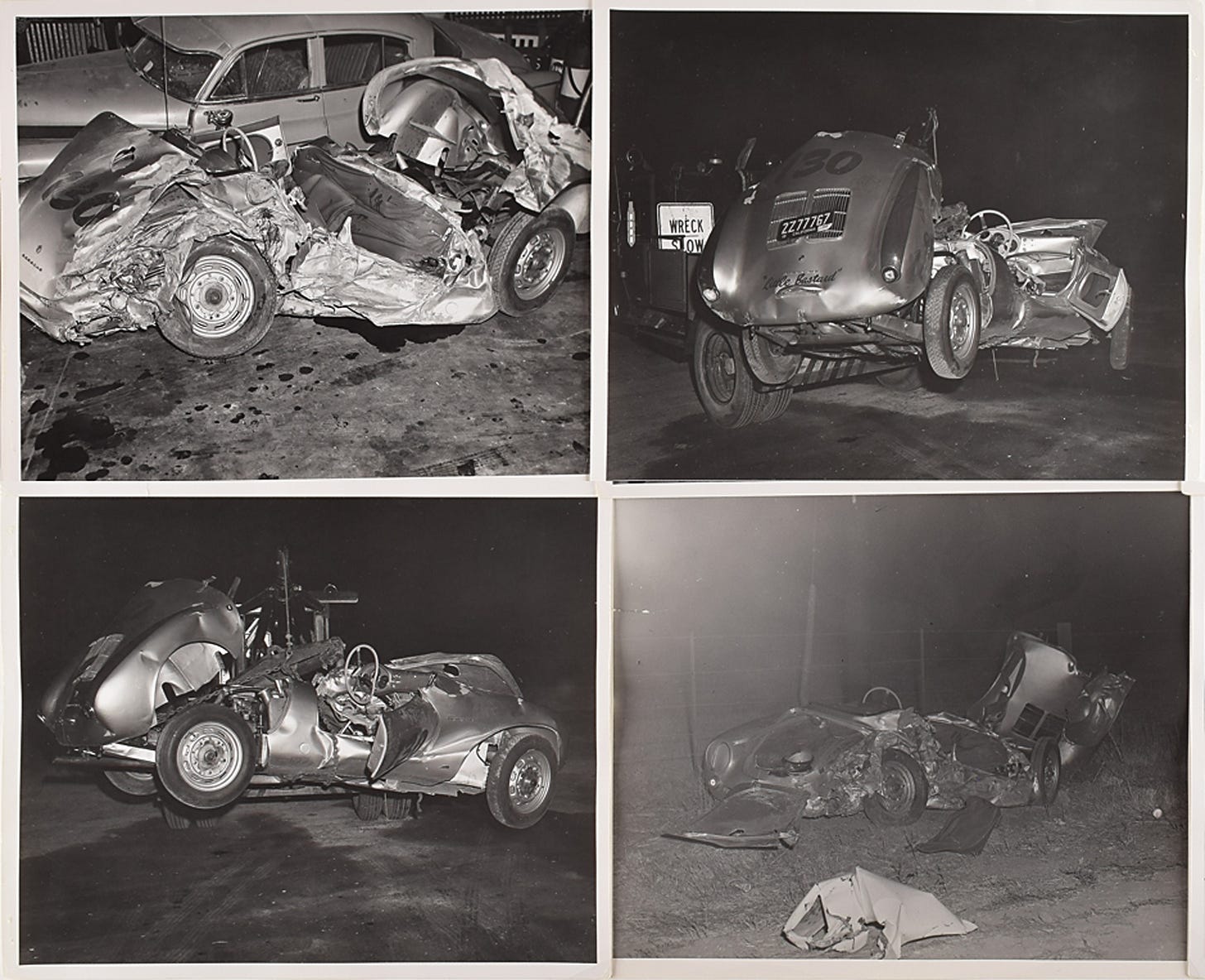 Dean's crashed Porsche