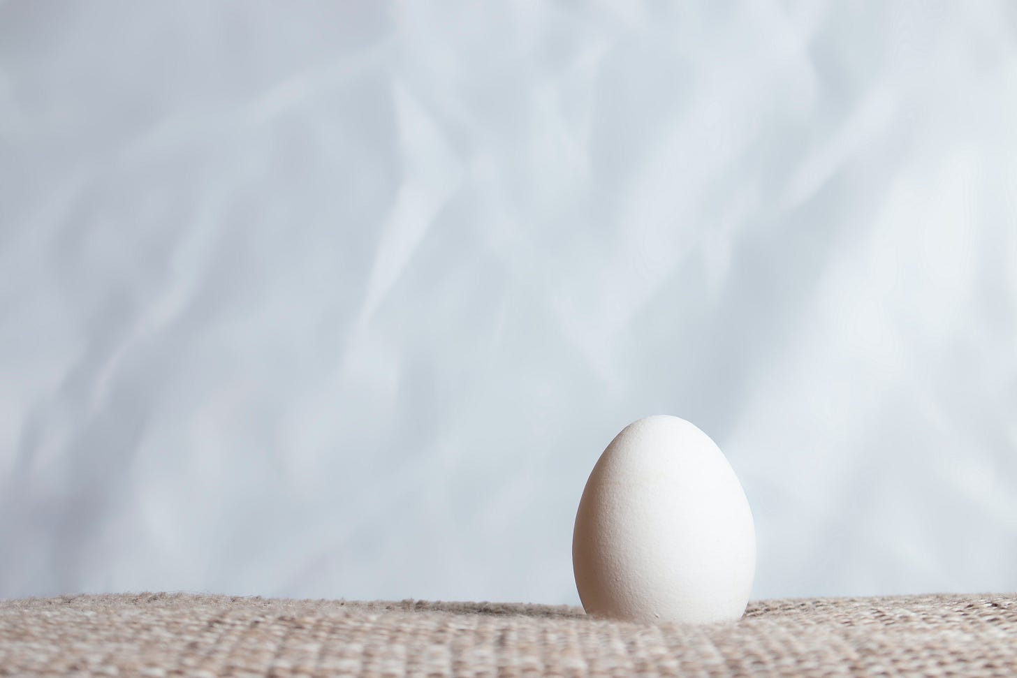 A single egg with a papery background A single egg with a papery background