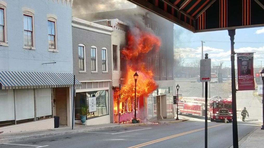 SEE IT: 2 businesses in downtown Bedford impacted by fire, ruled accidental