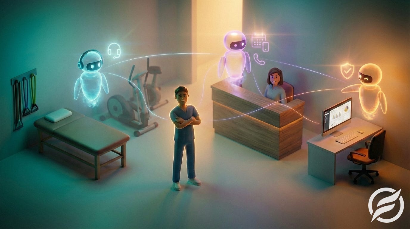 Three AI Agents working as your digital workforce in a PT clinic
