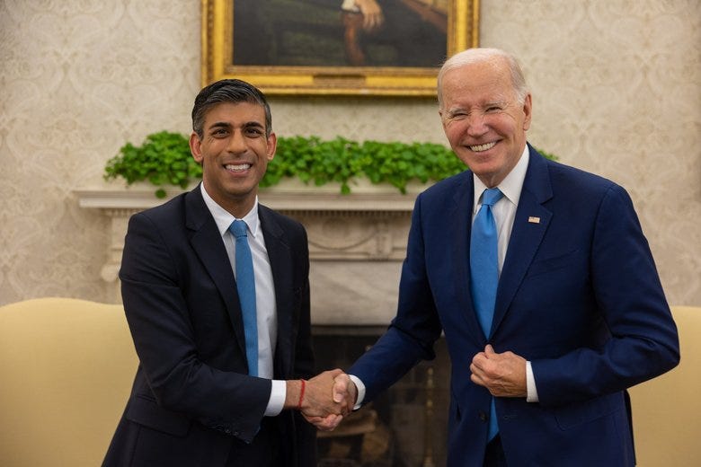Biden and Sunak issue the Atlantic Declaration, a "New Cold War Declaration"