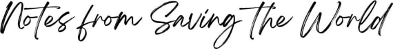 Notes from Saving the World