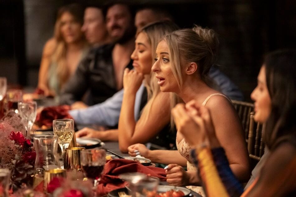 Jame at the MAFS dinner party reunion. 