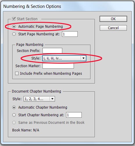 Page numbering in Book feature Page numbering in Book feature