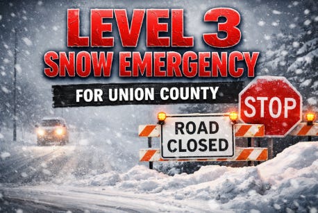 Level 3 snow emergency declared for Union County