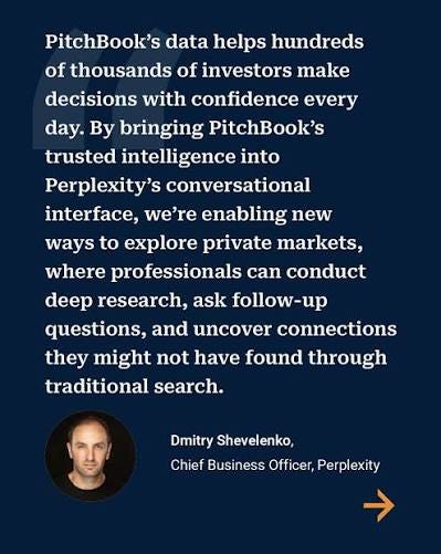 Are you ready to find the next market disruptor? Discover breakout companies with PitchBook's data, now in Perplexity. PitchBook continues to expand access to our best-in-class private capital market data with our Are you ready to find the next market disruptor? Discover breakout companies with PitchBook's data, now in Perplexity. PitchBook continues to expand access to our best-in-class private capital market data with our