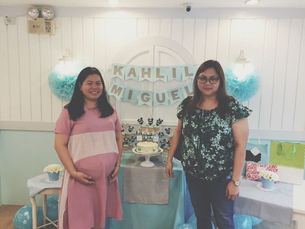 Photo with one of our best friends during our Stacy’s BGC baby shower