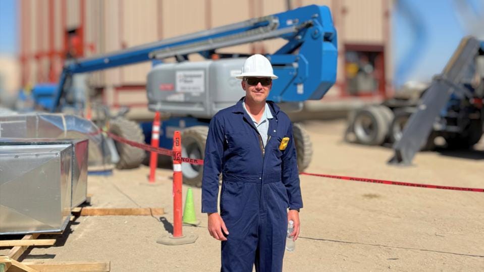 Ted Kniesche at thermal energy storage construction site Ted Kniesche at thermal energy storage construction site
