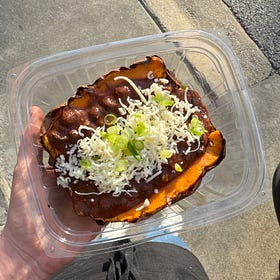 Chili loaded sweet potato