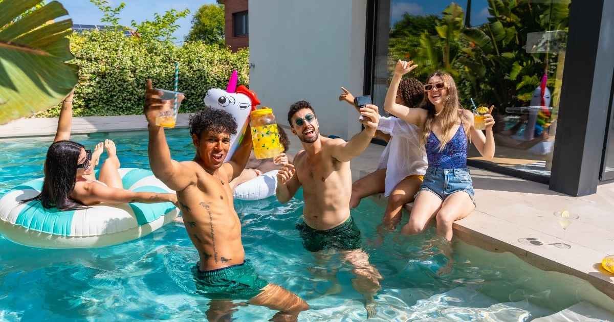 Summer pool party on vacation Summer pool party on vacation
