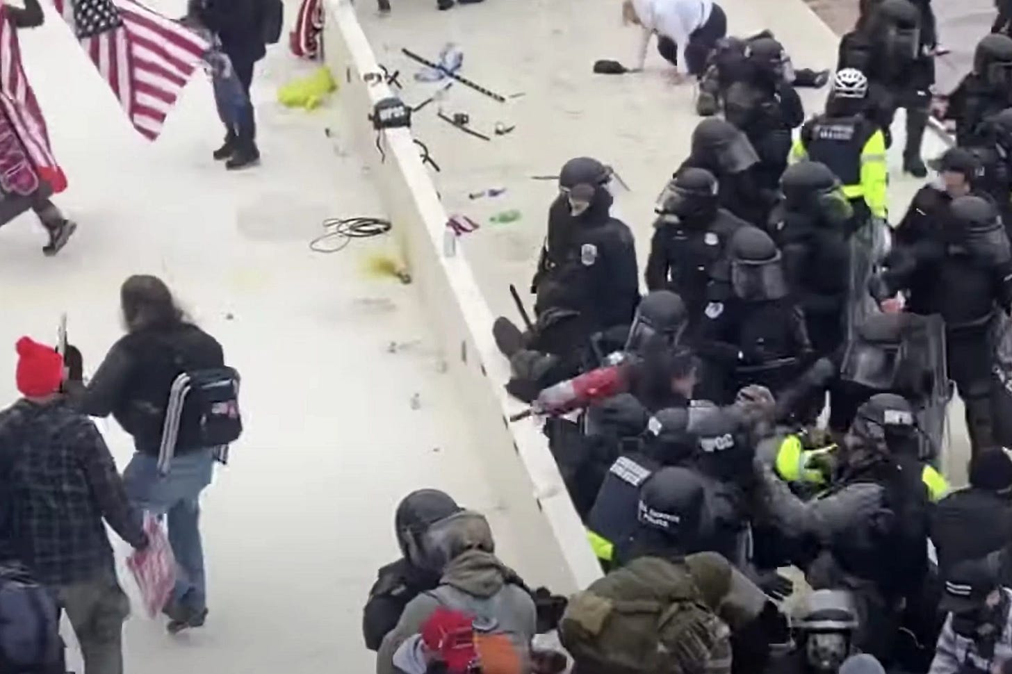 Footage shows Capitol cop Brian Sicknick uninjured on Jan. 6