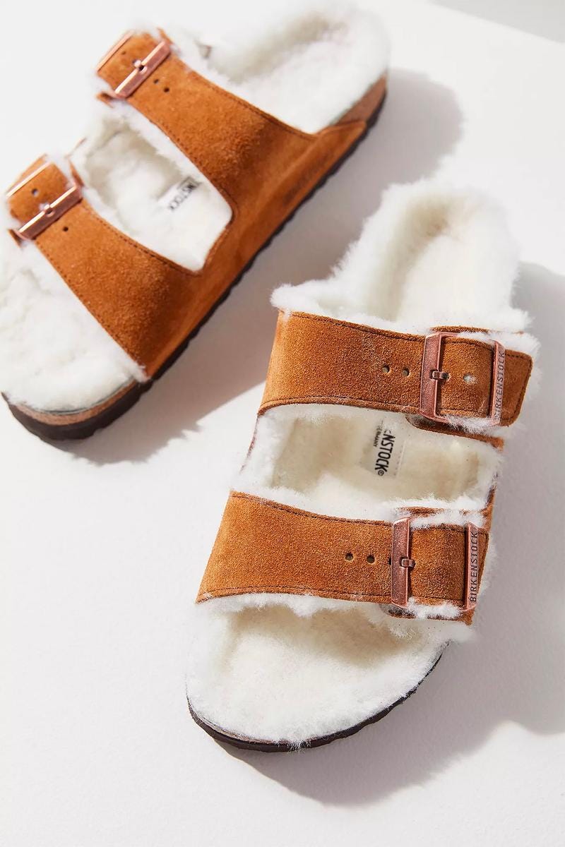 Shearling Slides Furry Sandals
