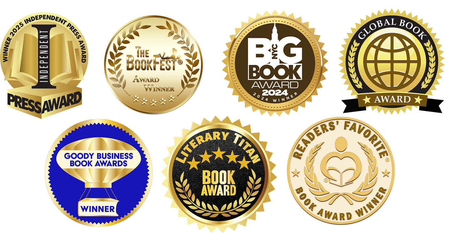 Award seals for Wealth Your Way by Cosmo P. DeStefano, winner of 7 national and international book awards including Best Personal Finance Book, Best Business & Money Book, Best Retirement Book, and more. Award seals for Wealth Your Way by Cosmo P. DeStefano, winner of 7 national and international book awards including Best Personal Finance Book, Best Business & Money Book, Best Retirement Book, and more.