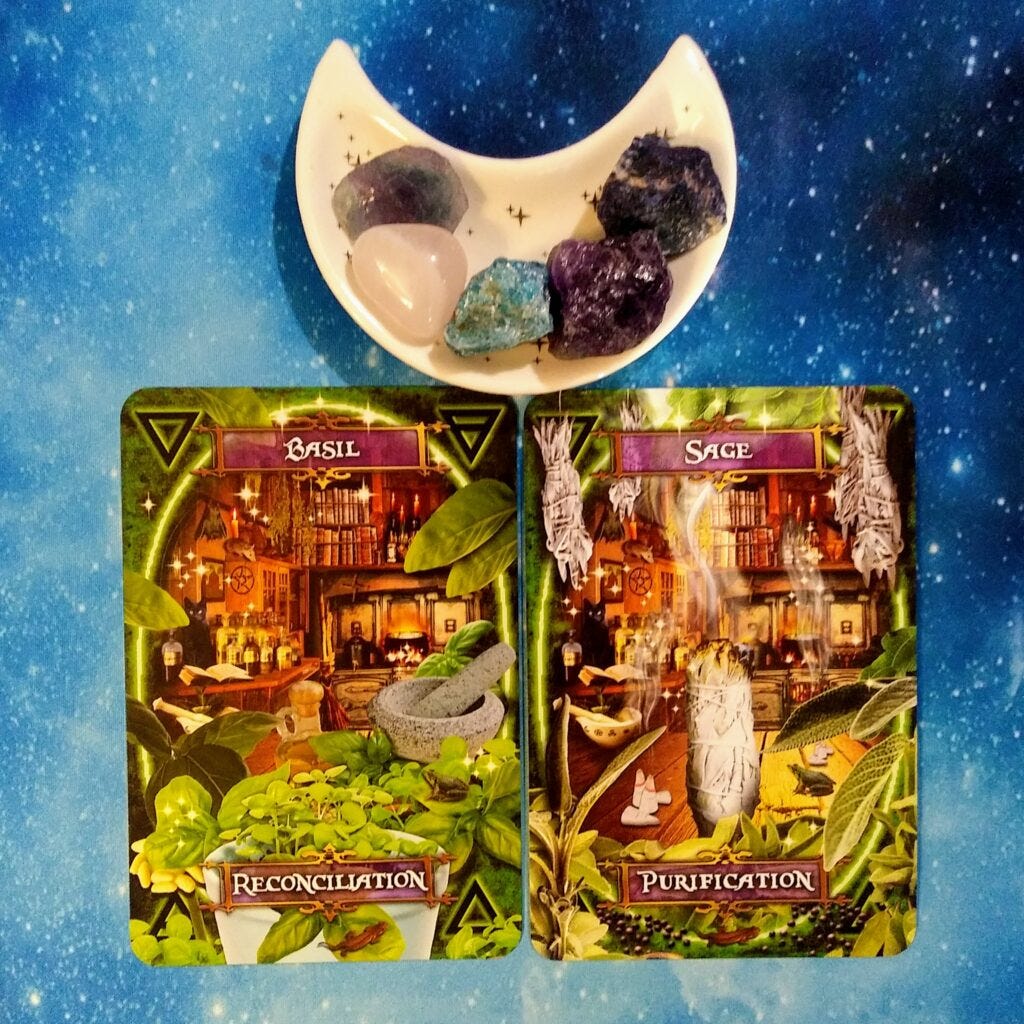 A Message from the Universe ~ Space and Grace, Witches' Kitchen Oracle Cards