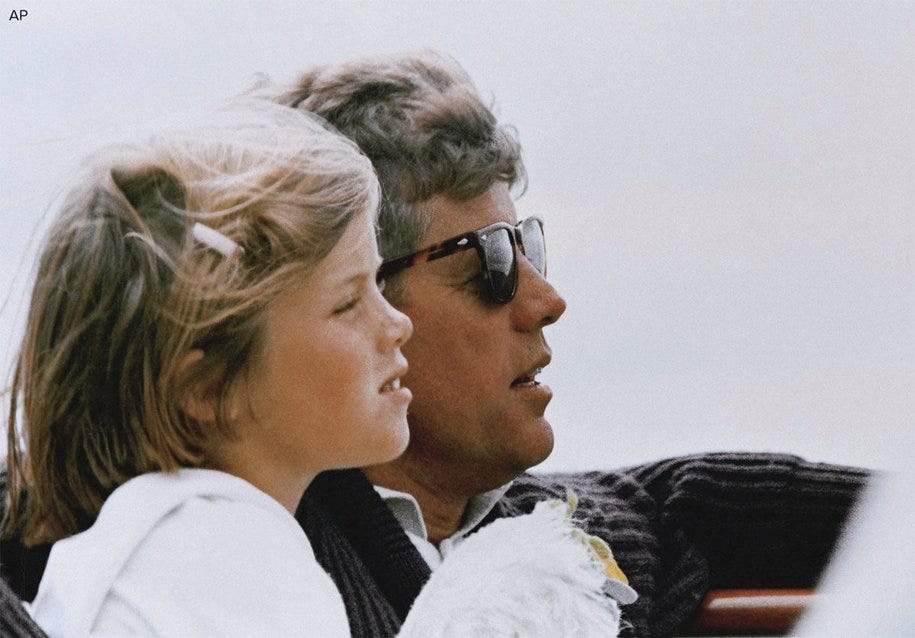 President John F. Kennedy with daughter Caroline.