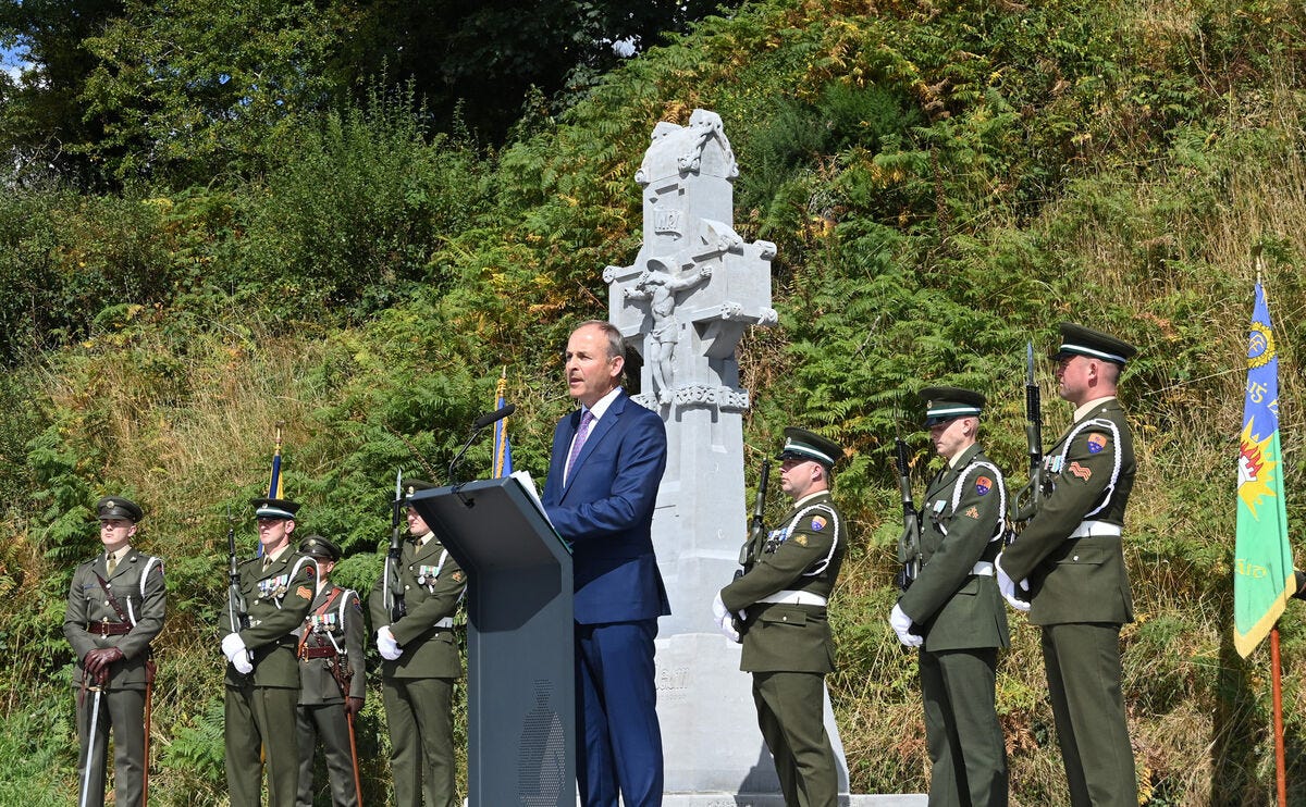 Micheál Martin speaking at the event at Béal na Bláth. Picture: Larry Cummins
