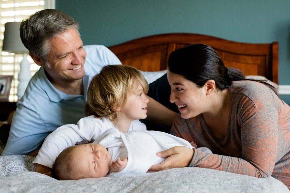 Foto de una familia feliz