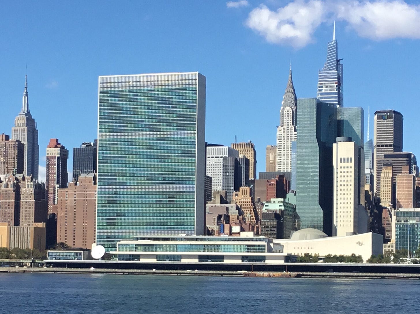 Exterior of the United Nations Headquarters building in New York, where a woven copy of Guernica has hung Exterior of the United Nations Headquarters building in New York, where a woven copy of Guernica has hung