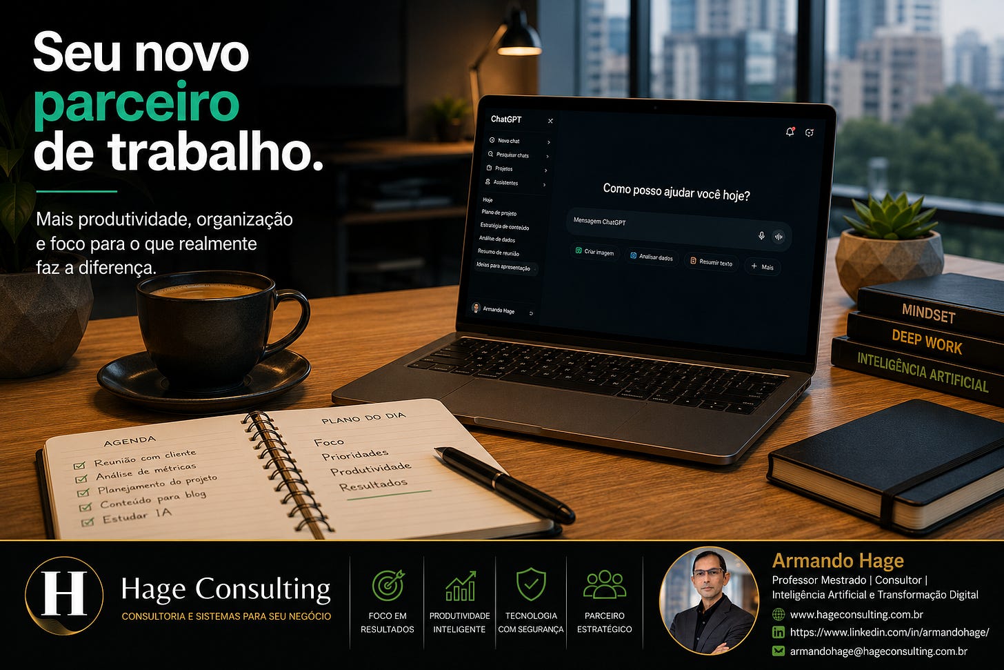 Figura 1 — Muito além de responder perguntas: hoje o ChatGPT pode organizar projetos, documentos, pesquisas e fluxos completos de trabalho.