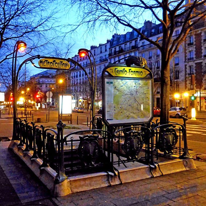 Designs for buildings, transport infrastructure, interior design, and furniture by the French designer Hector Guimard