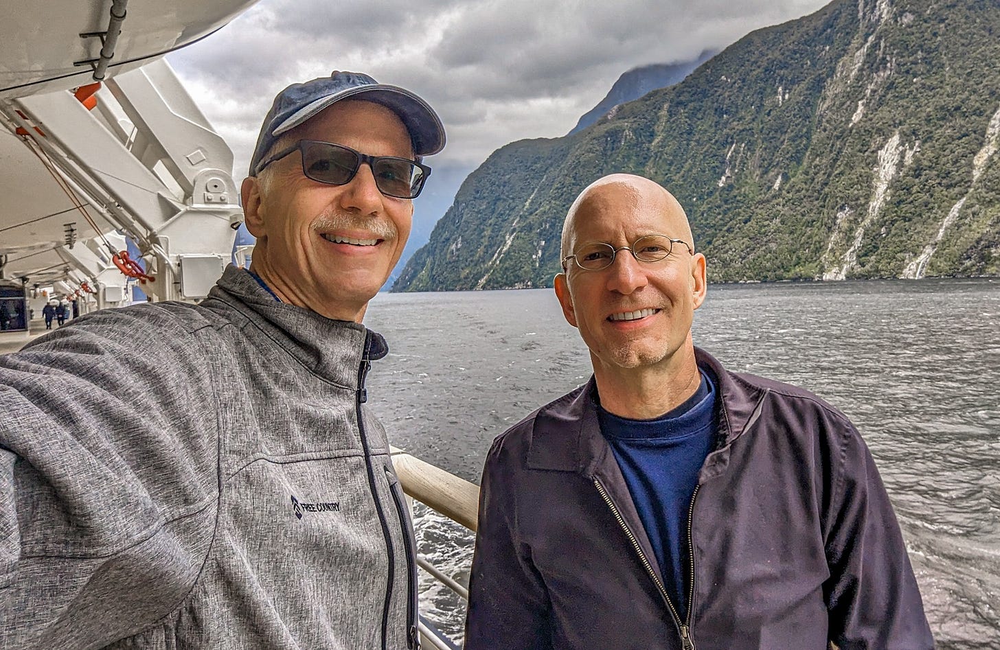 Michael and Brent at sea.