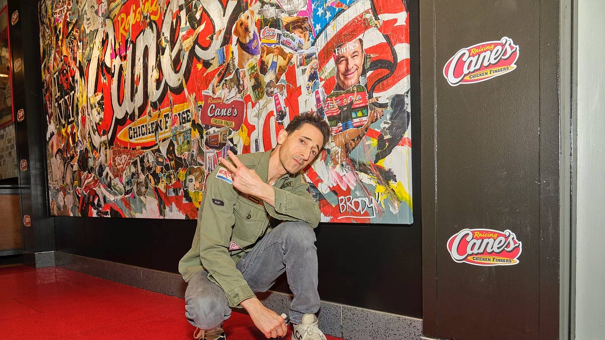 Gaze upon Adrien Brody's chicken finger art, and America gazes back