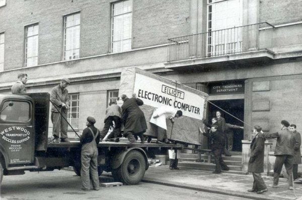 Having your computer delivered in the 1950s : r/pics