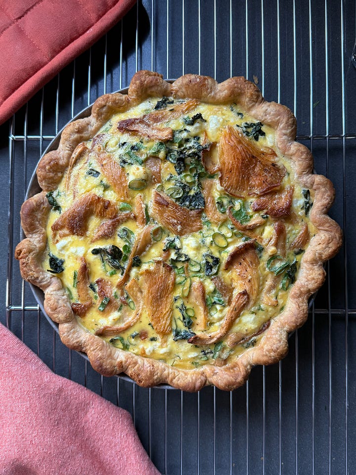 oyster mushroom quiche