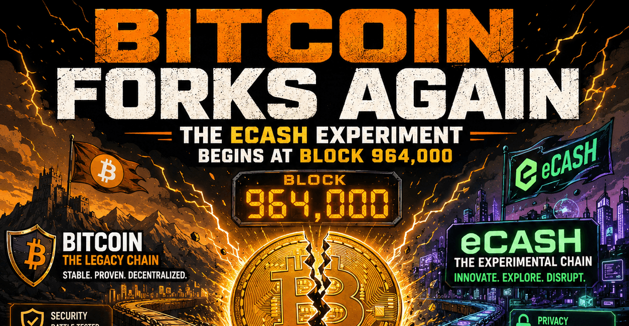 Bitcoin Is About to Fork Again: The eCash Experiment Begins at Block 964,000.